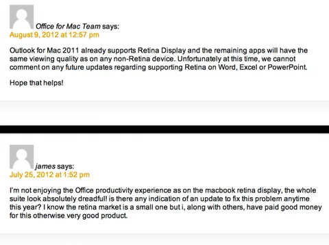 Microsoft Office Mac’in Retina uyumlu hale gelmesi kısa vadede pek olası gözükmüyor