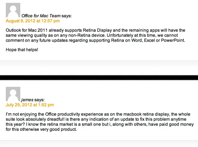 Microsoft Office Mac’in Retina uyumlu hale gelmesi kısa vadede pek olası gözükmüyor
