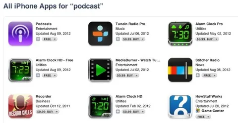 Apple üçüncü şahıslar tarafından geliştirilen podcast uygulamalarını yeniden iTunes aramalarında listeliyor