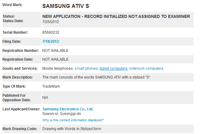 Samsung Windows 8 ve Windows Phone 8 ürünleri için Ativ Tab ve Ativ S isimlerini tescil ettirdi