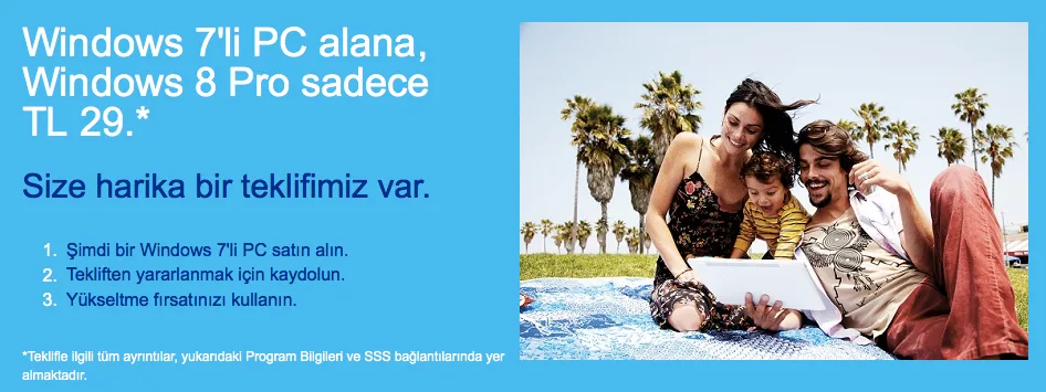 Microsoft 29 TL’ye Windows 8’e geçiş için kayıt toplamaya başladı