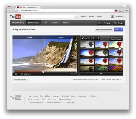 YouTube video editörünü sadeleştirdi, gerçek zamanlı ön izlemeyi sundu