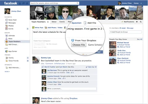 Dropbox Facebook Grupları içinde dosya paylaşımın kapısını açtı