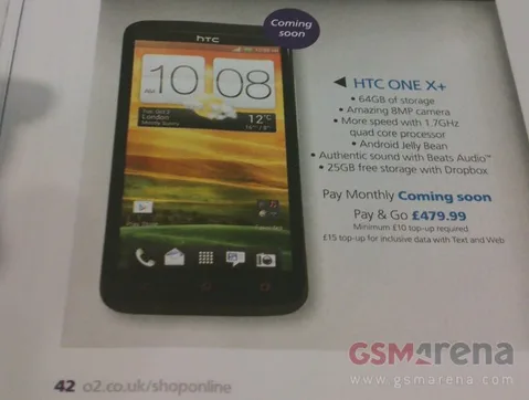 HTC One X+ O2’nin broşürüyle yüzünü gösterdi