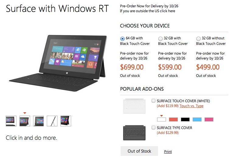 Windows RT yüklü Microsoft Surface tabletlerin ABD fiyatları belli oldu