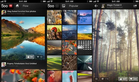 500px iPhone için galeri uygulamasını yayınladı