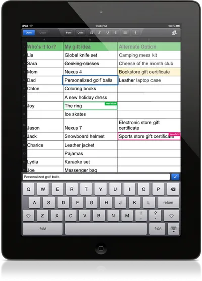 google-drive-hesap-ipad-291112 Google Drive’ın iOS ve Android uygulamalarına hesap tablolarını düzenleme işlevi eklendi
