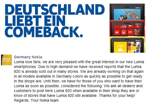Nokia Lumia 920 Almanya’da tükendi