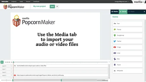 Mozilla Popcorn Maker ile video ve web bir potada eritiliyor