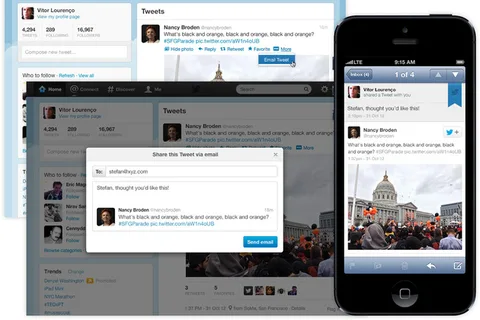 Twitter’dan tweet’leri web sitesi üzerinden e-posta ile paylaşma imkanı