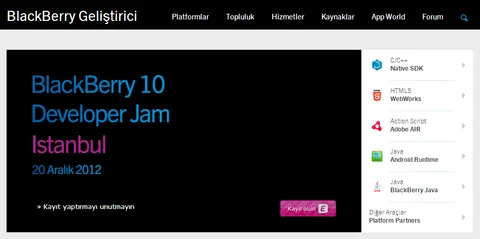 BlackBerry Geliştirici portalı Türkçe dilinde yayına başladı