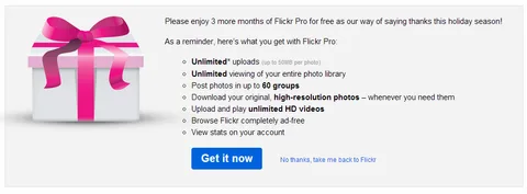 Flickr’dan mevcut ve yeni kullanıcılarına üç aylık Pro aboneliği hediye
