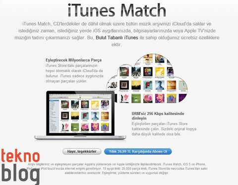 iTunes Match yıllık 39,99 TL’lik ücret karşılığında Türkiye’de (güncellendi)