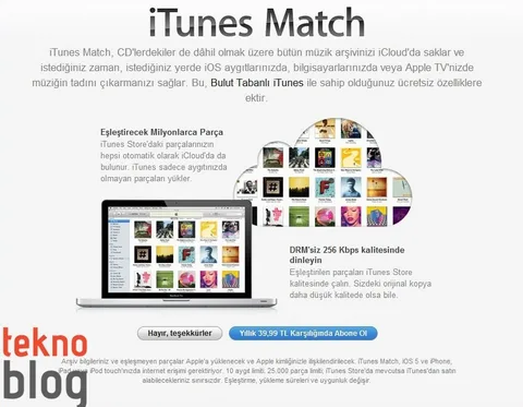 iTunes Match yıllık 39,99 TL’lik ücret karşılığında Türkiye’de (güncellendi)