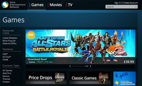 Sony filmler, tv programları ve PlayStation oyunları için web tabanlı mağazayı devreye soktu
