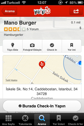 Yelp iOS Uygulama İncelemesi