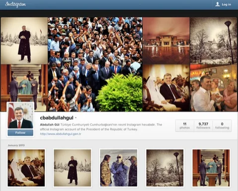 Cumhurbaşkanı Abdullah Gül yeni yılın ilk günü Instagram hesabını açtı