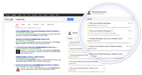 Google arama sonuçlarına Gmail, Dokümanlar, Drive ve Takvim içeriklerini eklemek için çalışıyor