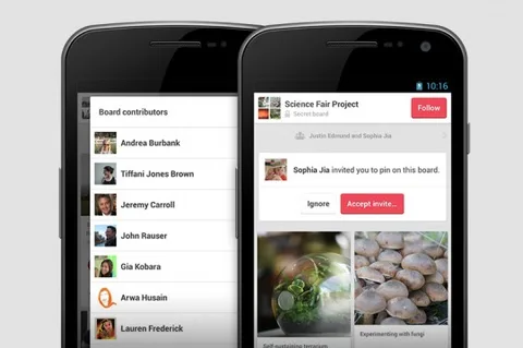 Pinterest Android uygulaması güncellemeyle gelişmiş grup panolarına kavuştu