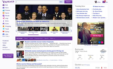 Yahoo yenilenmiş ana sayfasını kullanıma sundu