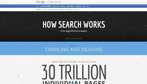 Google arama sisteminin nasıl işlediğini yeni interaktif sitesiyle anlatıyor