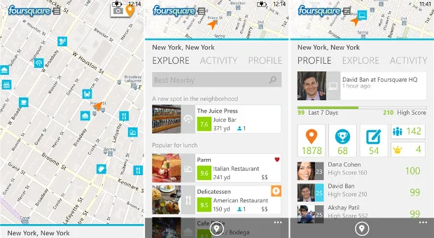 Foursquare Windows Phone uygulamasına Lumia’lara özel AR özelliği