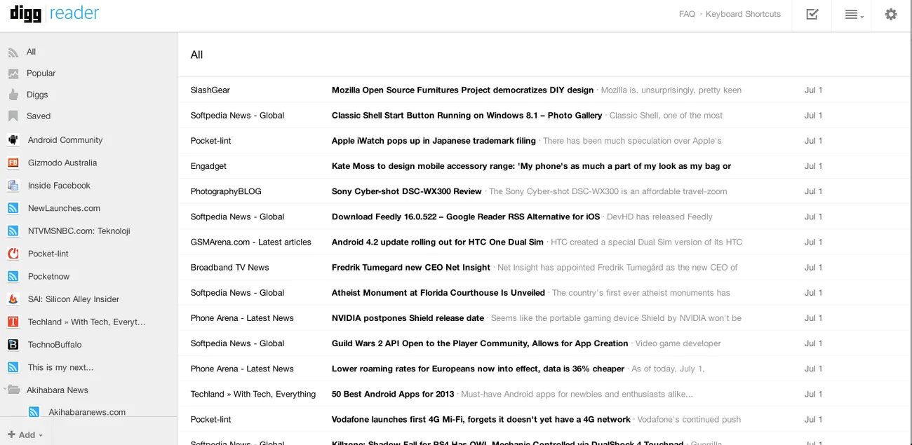 Digg Reader web ve iOS uygulamalarıyla herkese açıldı