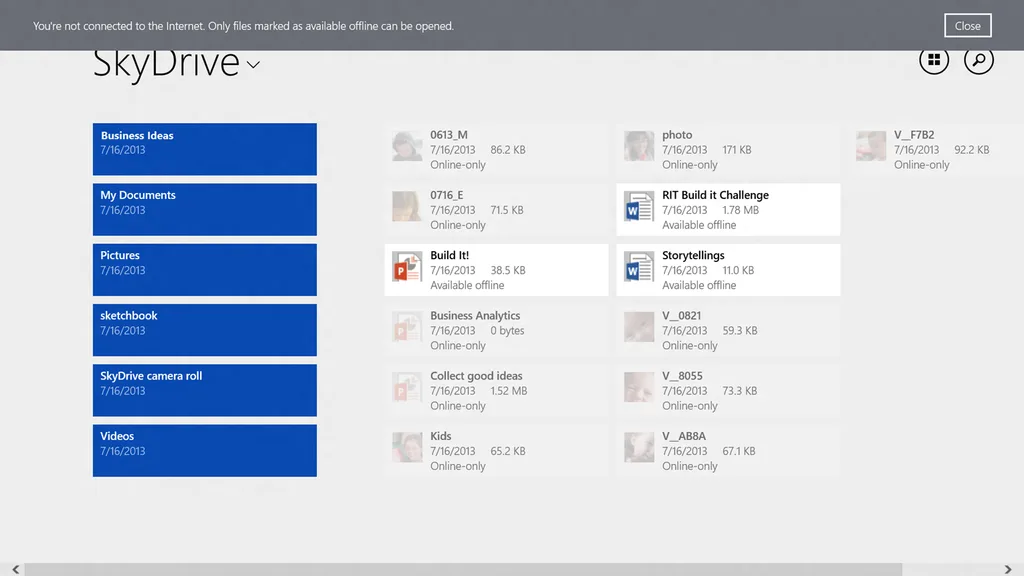 Microsoft Windows 8.1 destekli SkyDrive’a çevrim dışı erişim desteği ekledi