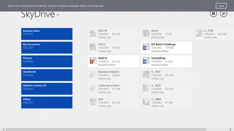 Microsoft Windows 8.1 destekli SkyDrive’a çevrim dışı erişim desteği ekledi