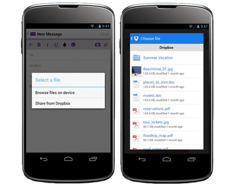 Android için Yahoo Mail uygulaması Dropbox eklenti entegrasyonuyla güçlendirildi