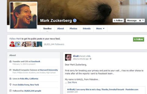 Güvenlik araştırmacısı Facebook’un önemsemediği açığı Mark Zuckerberg’in profilinde denedi