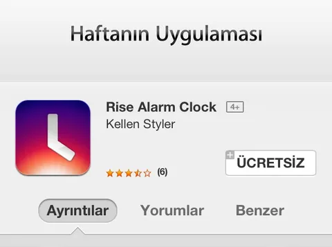 Rise alarm uygulaması App Store’da Haftanın Uygulaması olarak kısa bir süre için ücretsiz