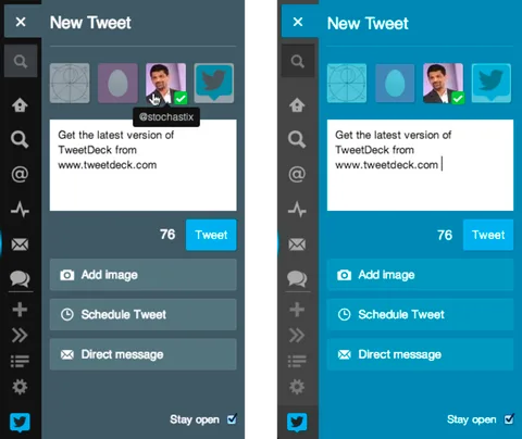 TweetDeck’in web ve Chrome uygulamalarının ”Yeni Tweet” paneli güncellendi