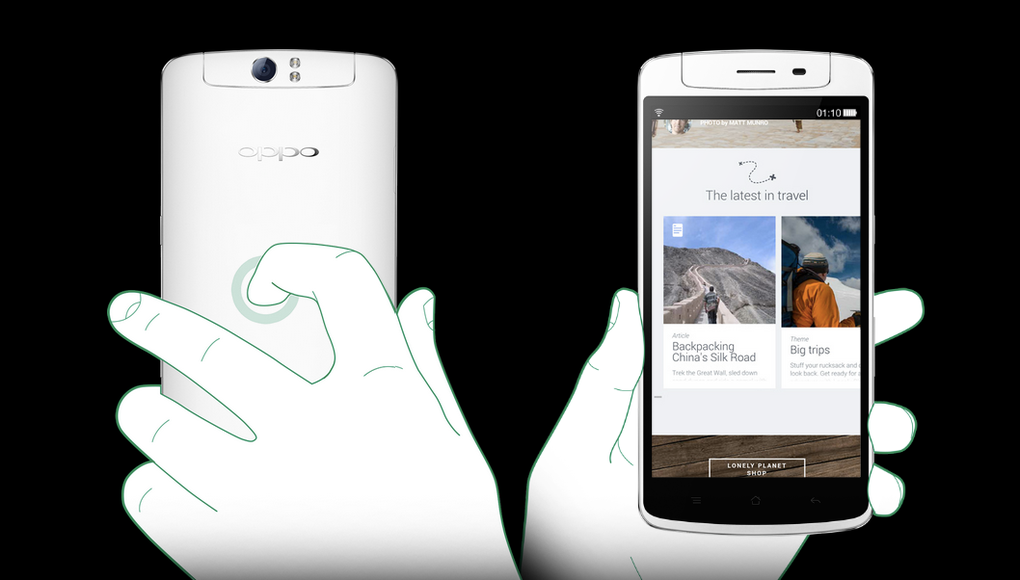 Oppo N1 5.9 inç ekran, arkada dokunmatik kontrol alanı ve döndürülebilir kamerayla çıkıyor