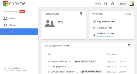 Google Chrome’a ebeveyn kontrolleri getiriyor