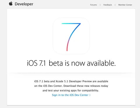 Apple iOS 7.1’i geliştiriciler için yayınladı