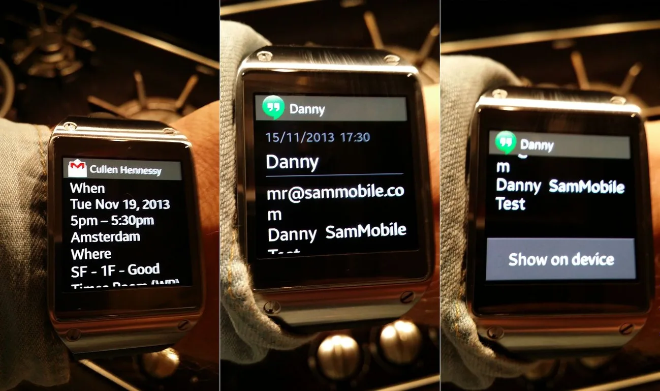 Samsung Galaxy Gear tüm uygulamalar için bildirimlerin tamamını gösterecek