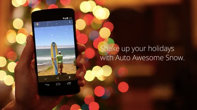 Google+ Android uygulamasında telefonunuzu sallayın, fotoğraflarınıza kar yağdırın