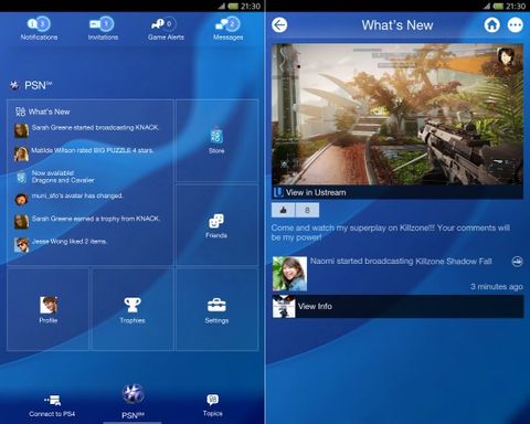 Sony PlayStation 4 yardımcı mobil uygulamasına oyun yayınlarını izlemeyi sağlayan güncelleme