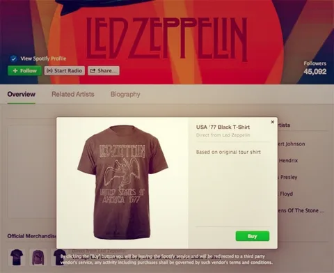 Sanatçılar artık Spotify üzerinden ürün satışı gerçekleştirebilecek