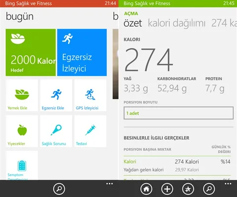 Microsoft Bing Sağlık ve Fitness uygulamasını Windows Phone’a getirdi