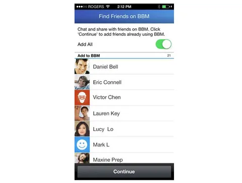 BlackBerry BBM iOS ve Android uygulamalarına Arkadaşları Bul işlevi ekledi