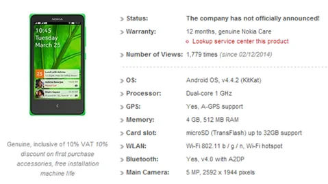 Nokia X A110 Android telefonuyla ilgili yeni detaylar sızdı