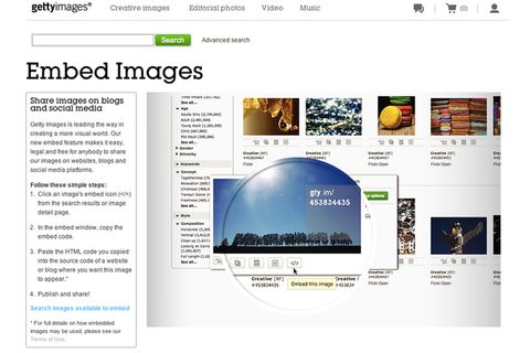 Getty Images fotoğraflarını web sayfanıza ücretsiz yerleştirin