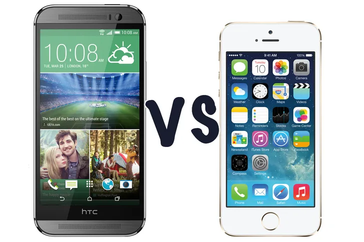 HTC One (M8) ile iPhone 5s karşı karşıya
