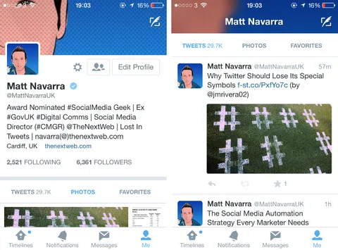 Twitter iOS uygulaması için yeni bir profil tasarımı test ediliyor