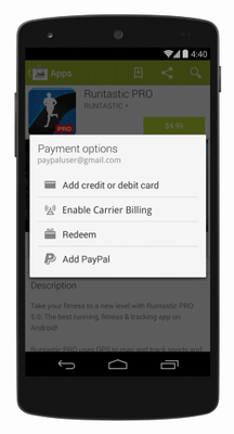 PayPal Google Play Store ödeme seçenekleri arasına katıldı