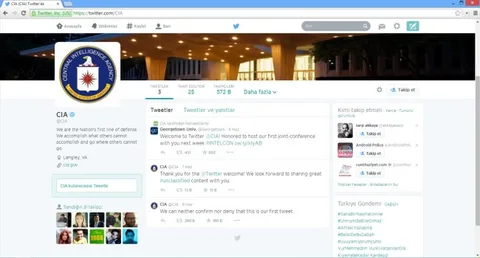 CIA Twitter ve Facebook profilleriyle sosyal medyaya hızlı girdi
