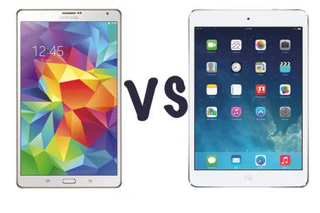 Samsung Galaxy Tab S (8.4 inç) ve Apple iPad mini Retina karşı karşıya