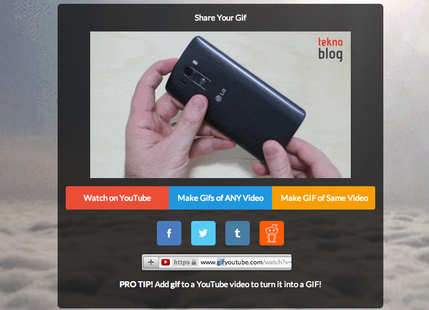 YouTube videolarını GIF animasyonlarına dönüştürün